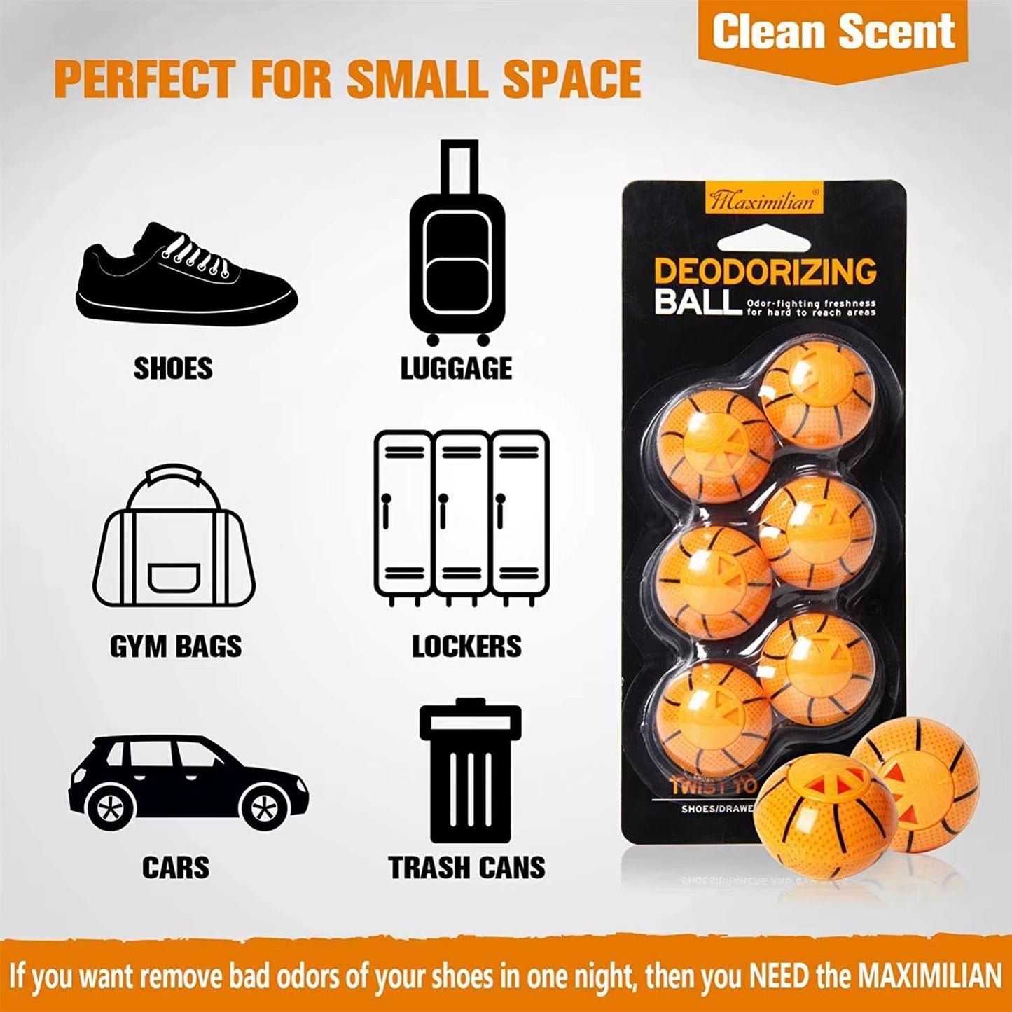 Factory Wholesale 6 in 1 Odor Eliminator Sneaker Deodorizing Balls Freshener Deodorant Ball Shoes Deodorizers