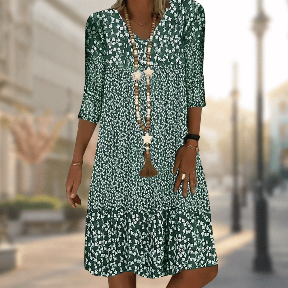 Kessoro women's modern tailored comfort dress in blue, red, brown and green colorways - women's dresses