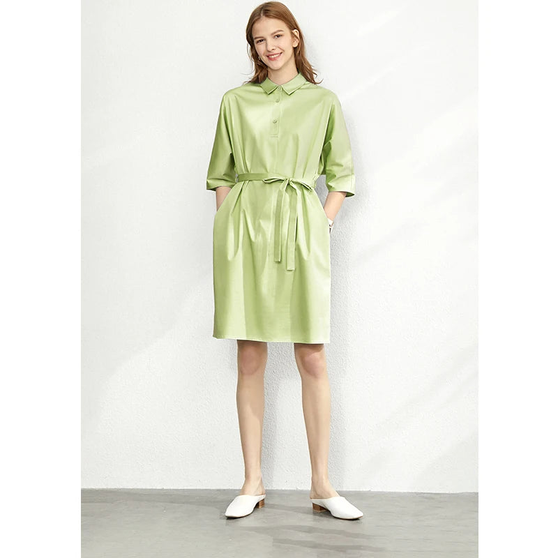 Kessoro Women's Collared Short-Sleeve Shirt Dress — view 12