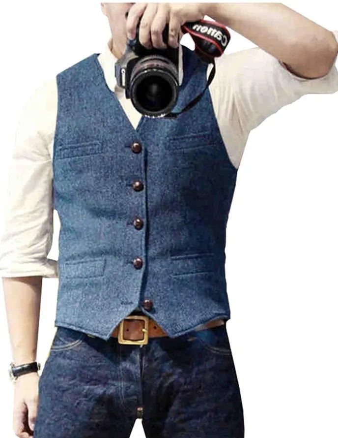 Kessoro men's tailored heritage formal waistcoat in navy, burgundy, black, grey and champagne