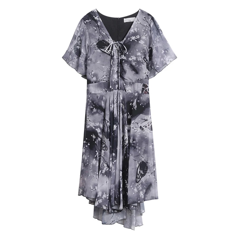 Kessoro Women's V-Neck Short-Sleeve Chiffon Summer Dress — view 7