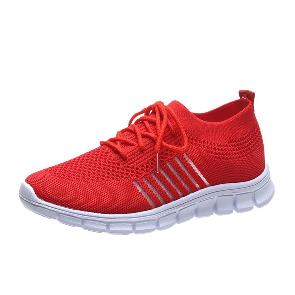 Kessoro Women's Lightweight Cushioned Everyday Sneakers in turquoise, pink, red and other colourways — detail of the fabric and finish