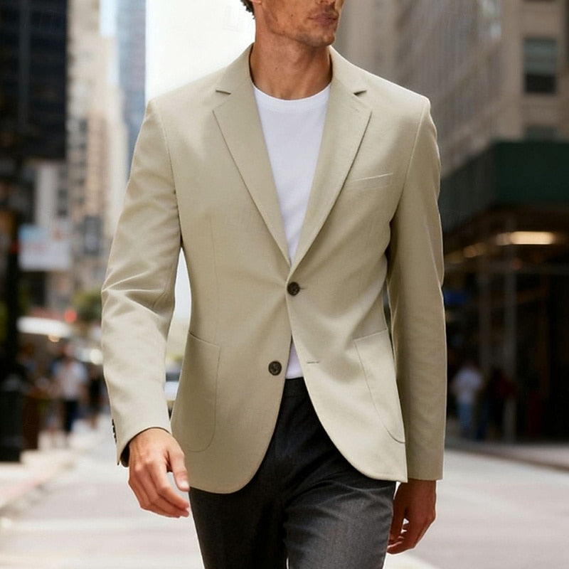 Kessoro men's refined single-breasted tailored blazer in blue, gray, coffee and brown – image 10 of 10