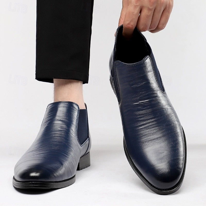Kessoro men's classic slip-on Chelsea boots in blue and black - view 7