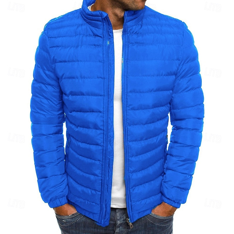 Kessoro unisex lightweight quilted stand-collar puffer jacket in blue, red, gray, green, navy and black – image 7 of 7