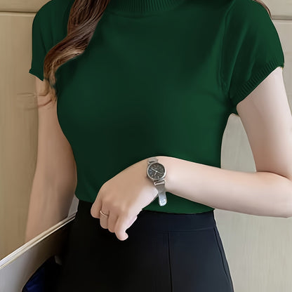 Kessoro women's short-sleeve mock-neck top in one of five colourways, view 18 of 29