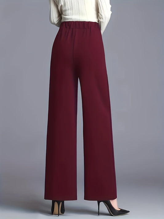 Kessoro women's high-waisted wide-leg pants in one of twelve colourways, view 1 of 20