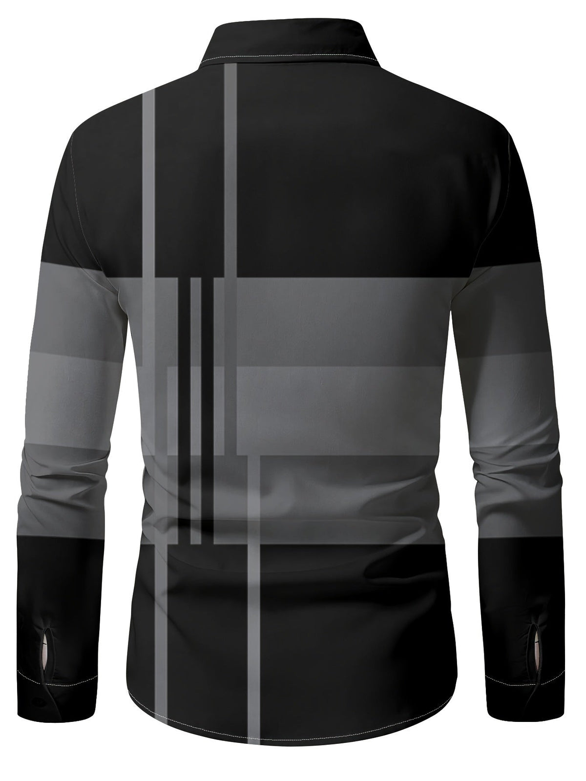 Kessoro men's colour-block long-sleeve shirt in brown, dark grey or black, view 8 of 17