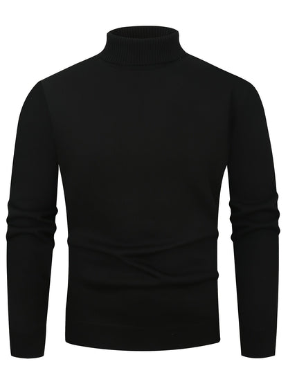 Kessoro men's cozy ribbed roll-neck sweater with a lined interior in muted winter colourways