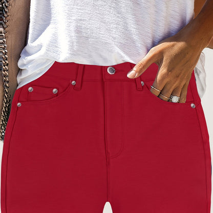 Kessoro women's high-waisted stretch skinny jeans shown in a range of denim and solid colourways