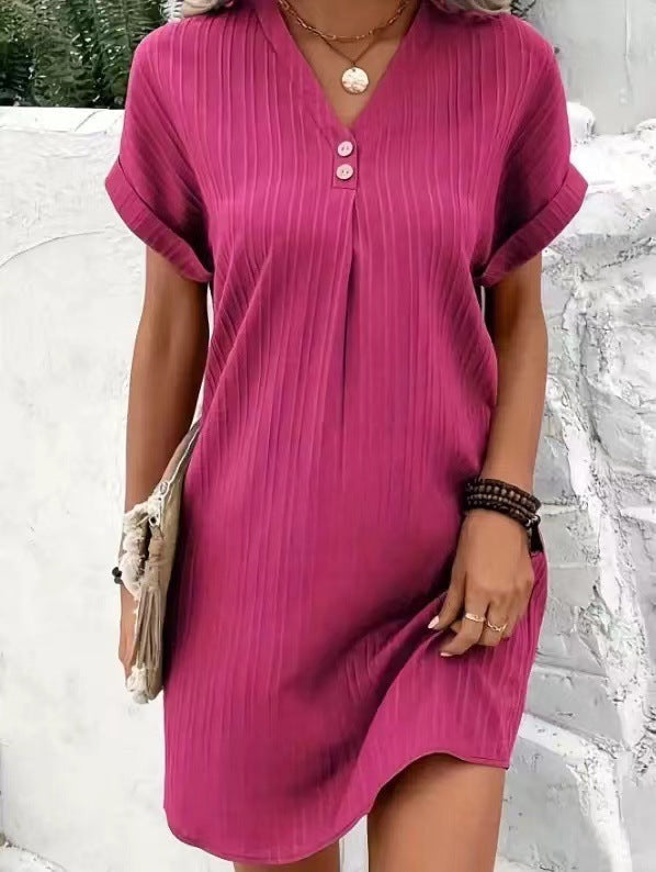 Women's relaxed fit lightweight midi dress with a softly flowing silhouette