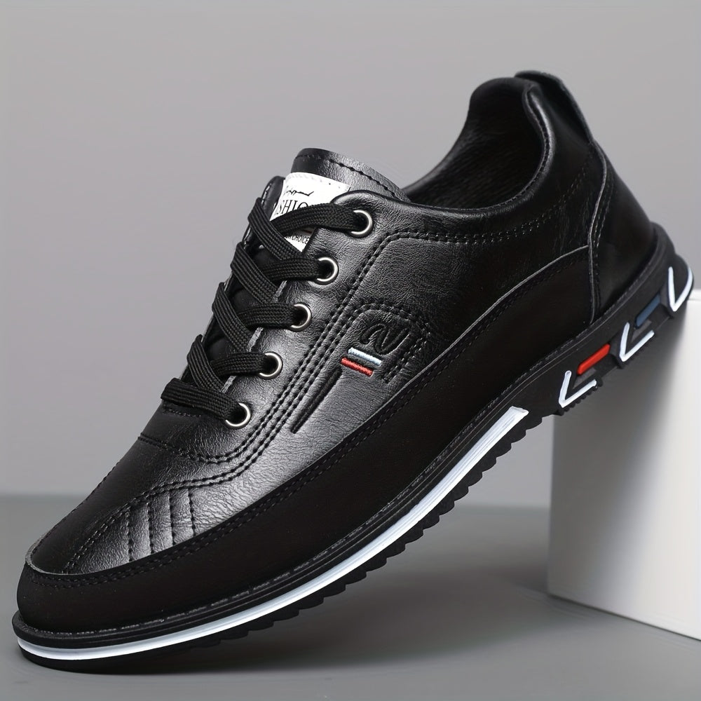 Men's refined cushioned lace-up dress shoes in orange, black and grey, view 5