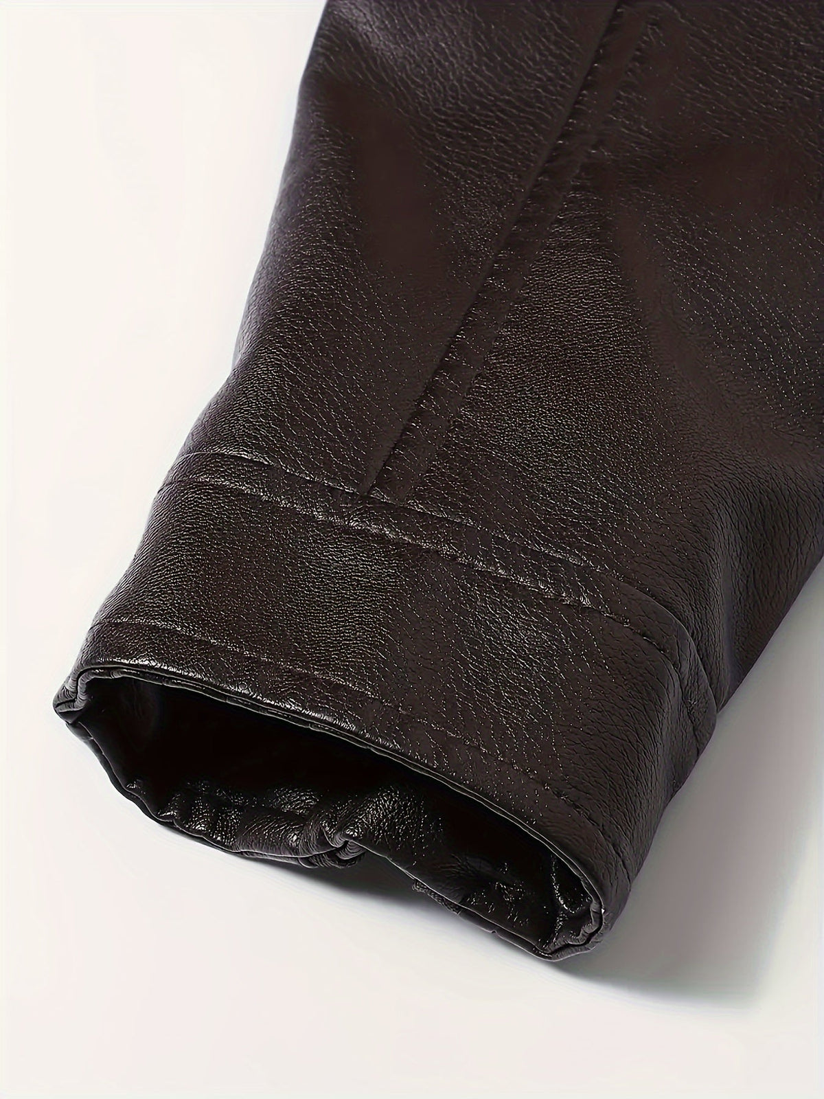 Kessoro men's classic stand-collar moto jacket in coffee brown - product view 7