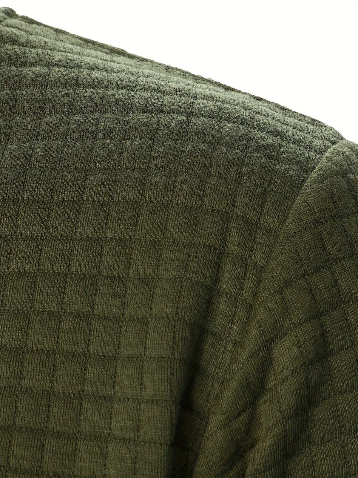 Men's textured stand-collar zip-up bomber jacket in khaki, black, dark gray, military green, navy and burgundy, detail view 3