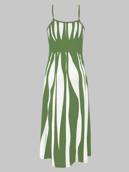 Kessoro women's flowing V-neck adjustable-strap maxi dress in black, green, rose red and blue