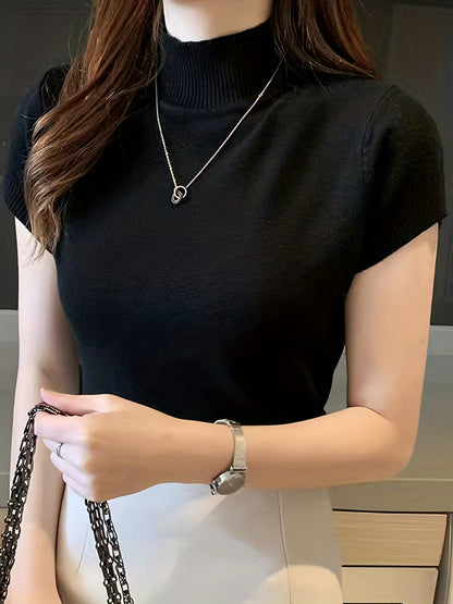 Kessoro women's short-sleeve mock-neck top in one of five colourways, view 4 of 29