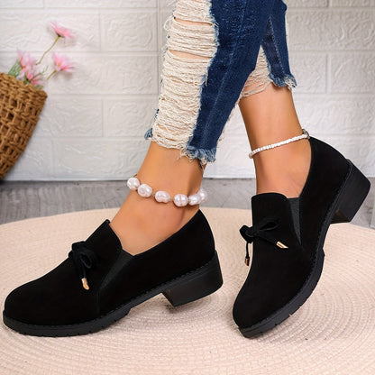 Women's bow-detail low-heel slip-on loafers in a green and black colour family (view 7)