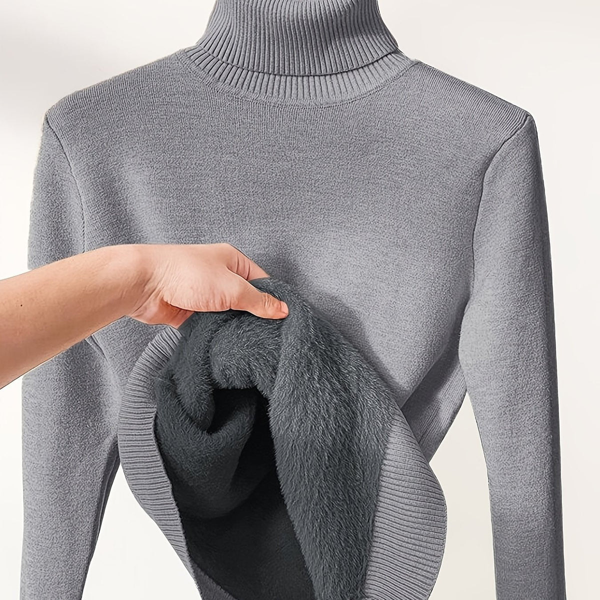 Kessoro women's fleece-lined high-neck sweater in one of six colourways, view 19 of 32