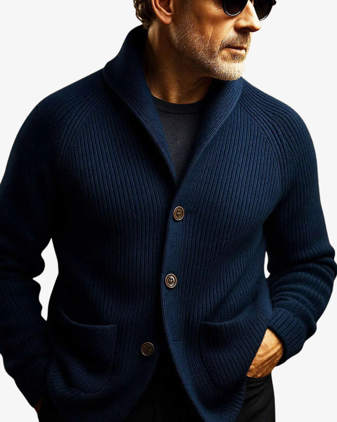 Kessoro Men's Tailored Button-Front Knit Cardigan — view 11