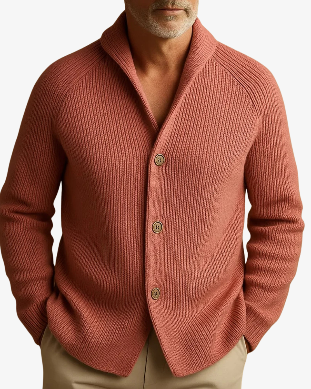 Kessoro Men's Tailored Button-Front Knit Cardigan — view 9