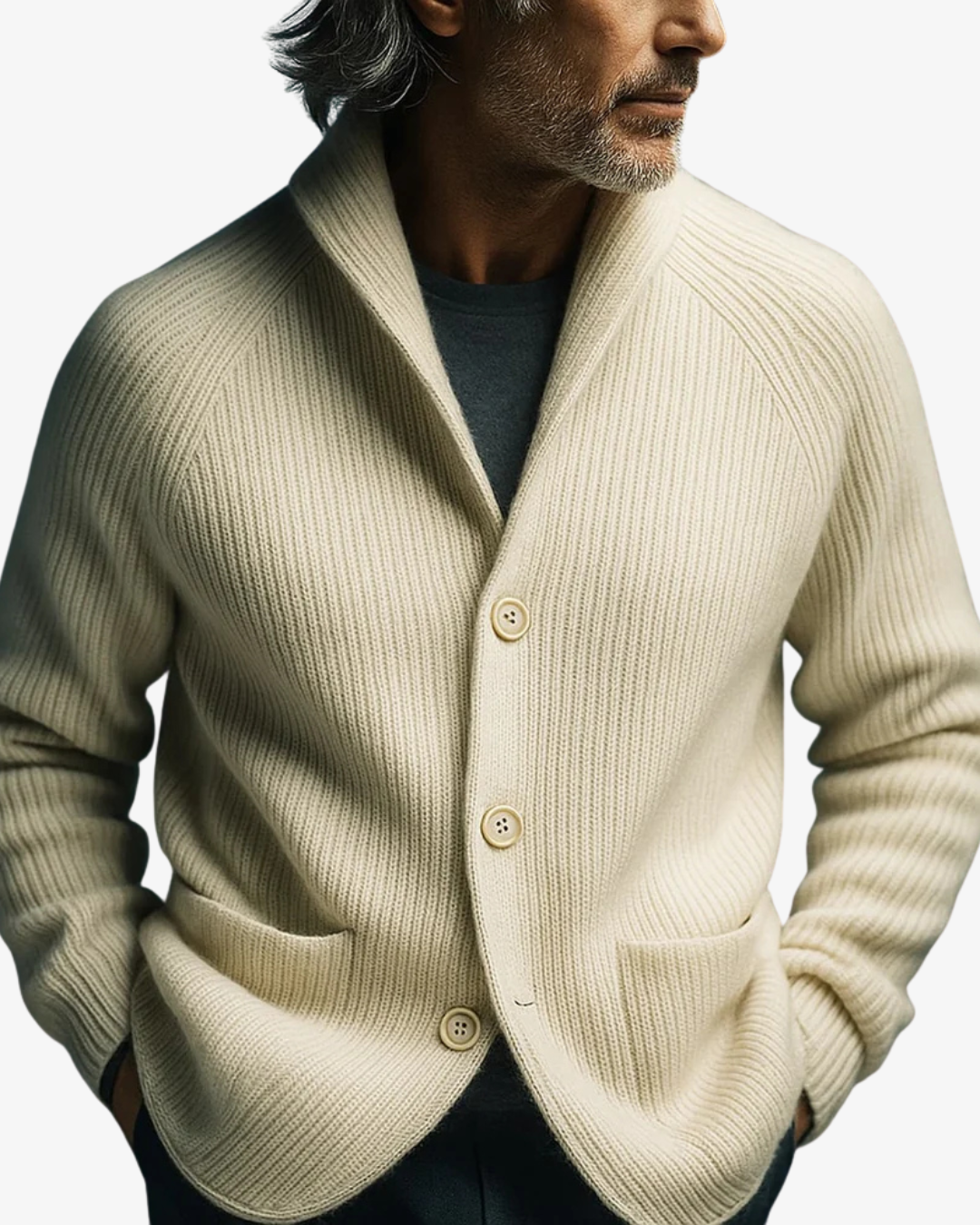 Kessoro Men's Tailored Button-Front Knit Cardigan — view 10