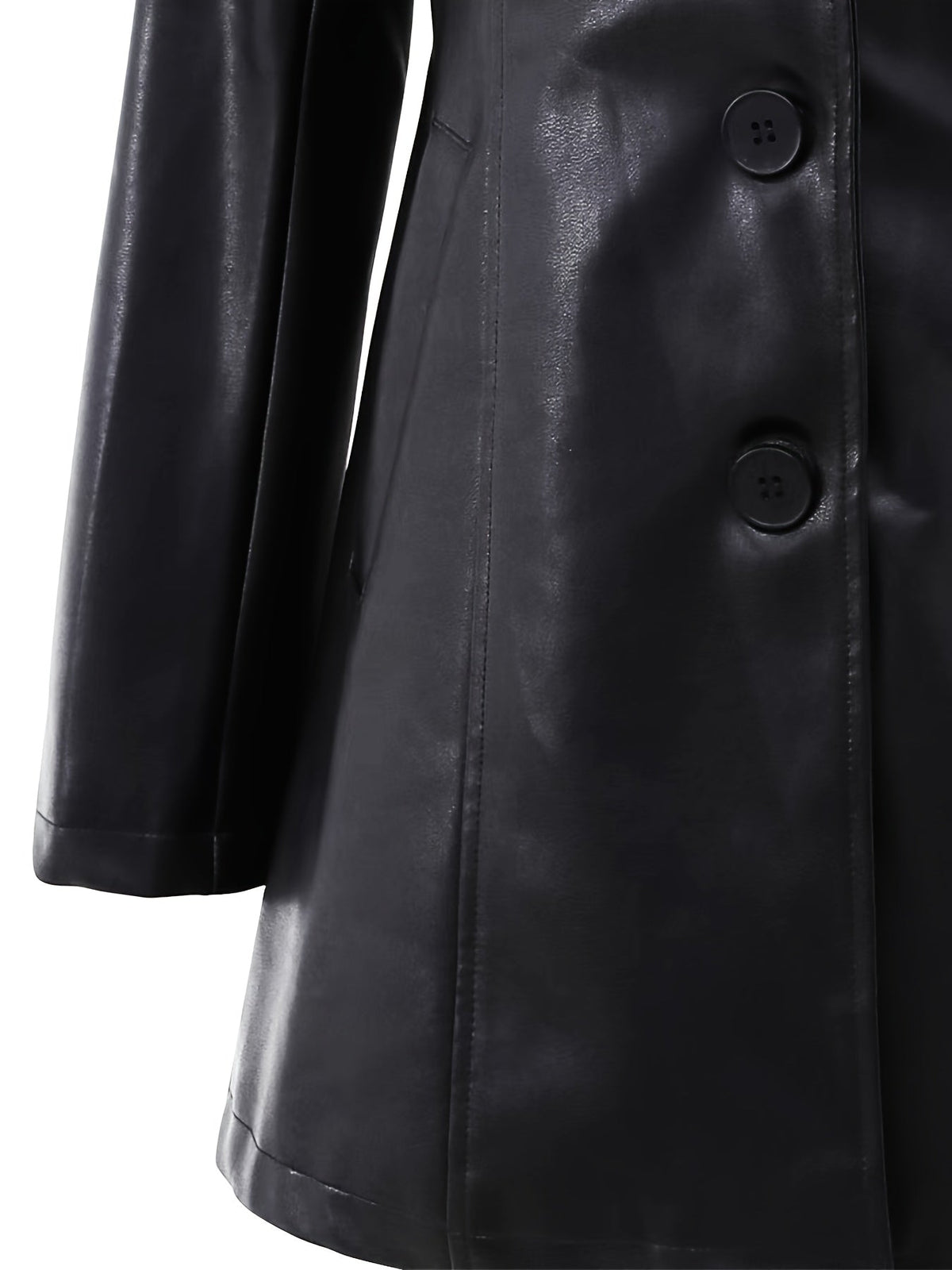 Kessoro women's tailored mid-length coat in black, view 7 of 7