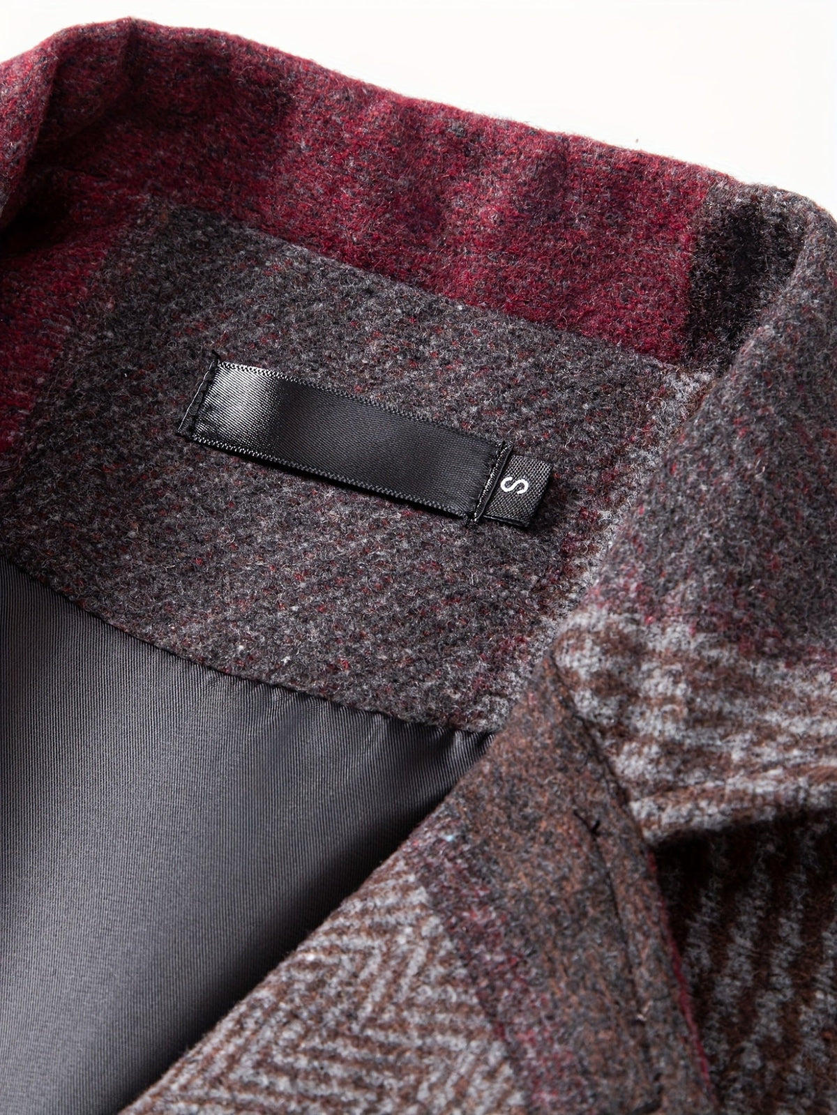 Kessoro Men's Patchwork Notch Lapel Tailored Waistcoat in grey, wine red, blue, navy and orange - men's apparel, view 12 of 31