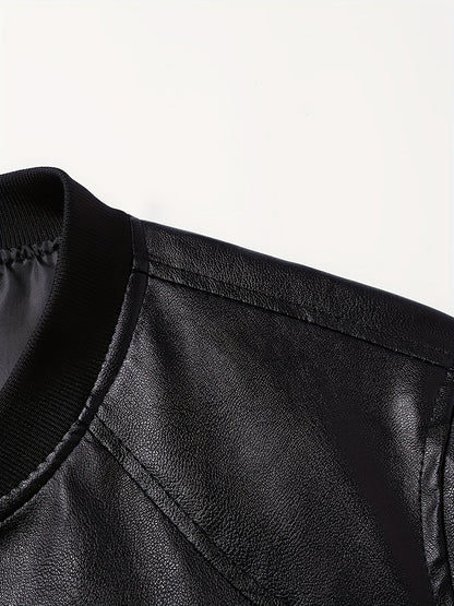 Kessoro men's slim-fit zip-up bomber jacket in black - product view 4