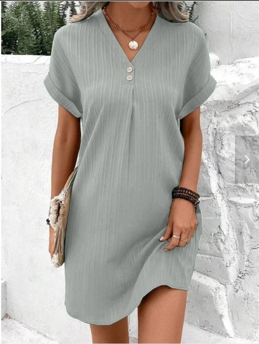 Women's relaxed fit lightweight midi dress with a softly flowing silhouette