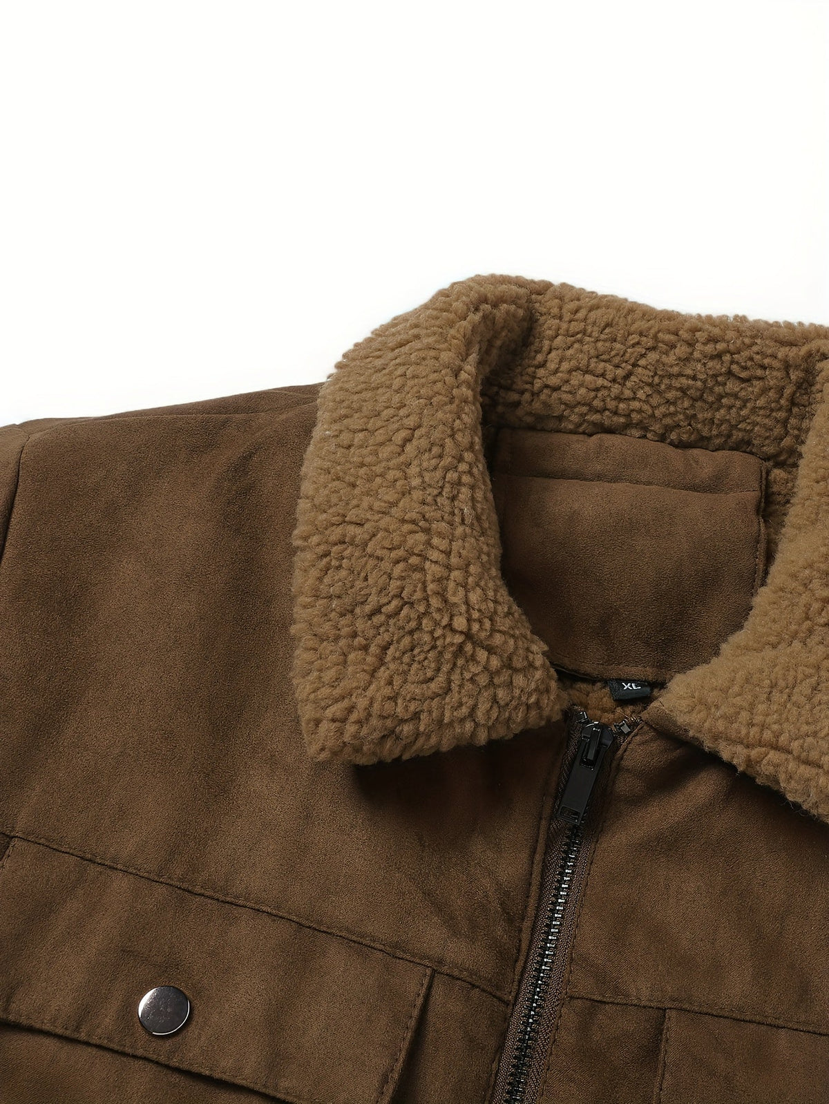 Kessoro men's fleece-lined multi-pocket winter jacket in coffee brown - product view 5