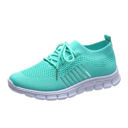 Kessoro Women's Lightweight Cushioned Everyday Sneakers in turquoise, pink, red and other colourways — side view