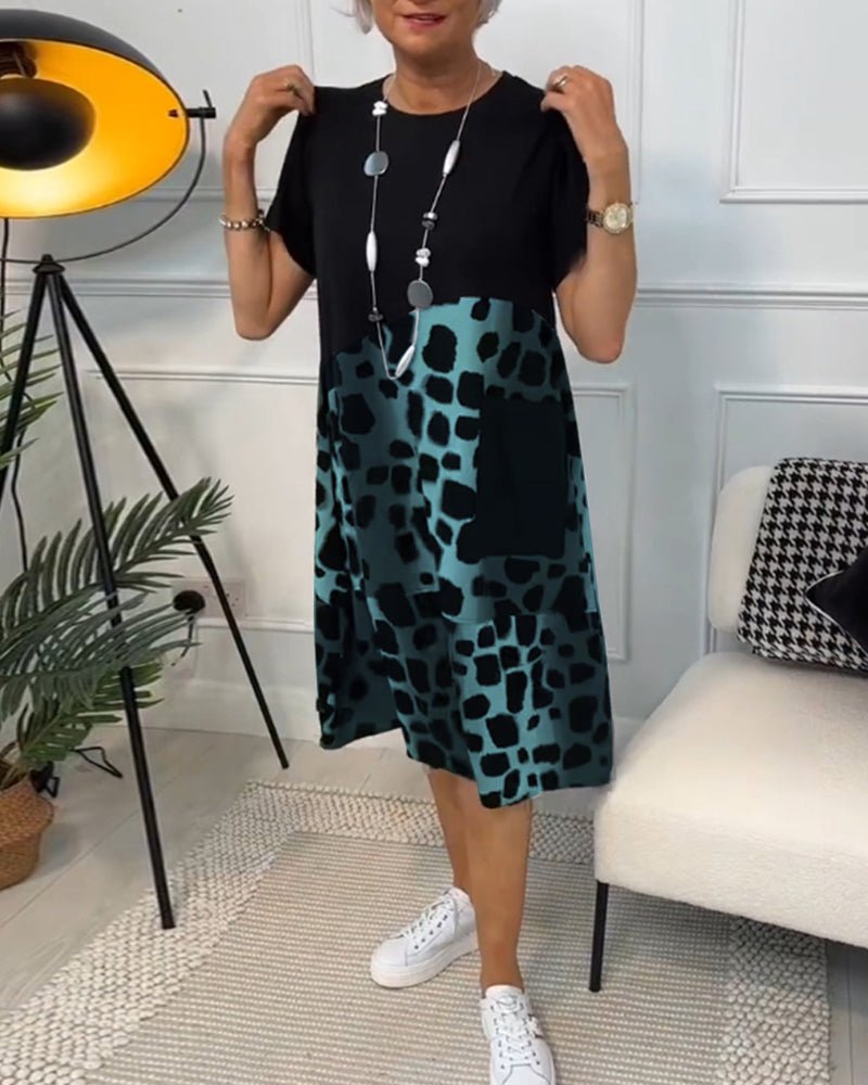 Women's fluid draped flowing midi dress in black, blue or green