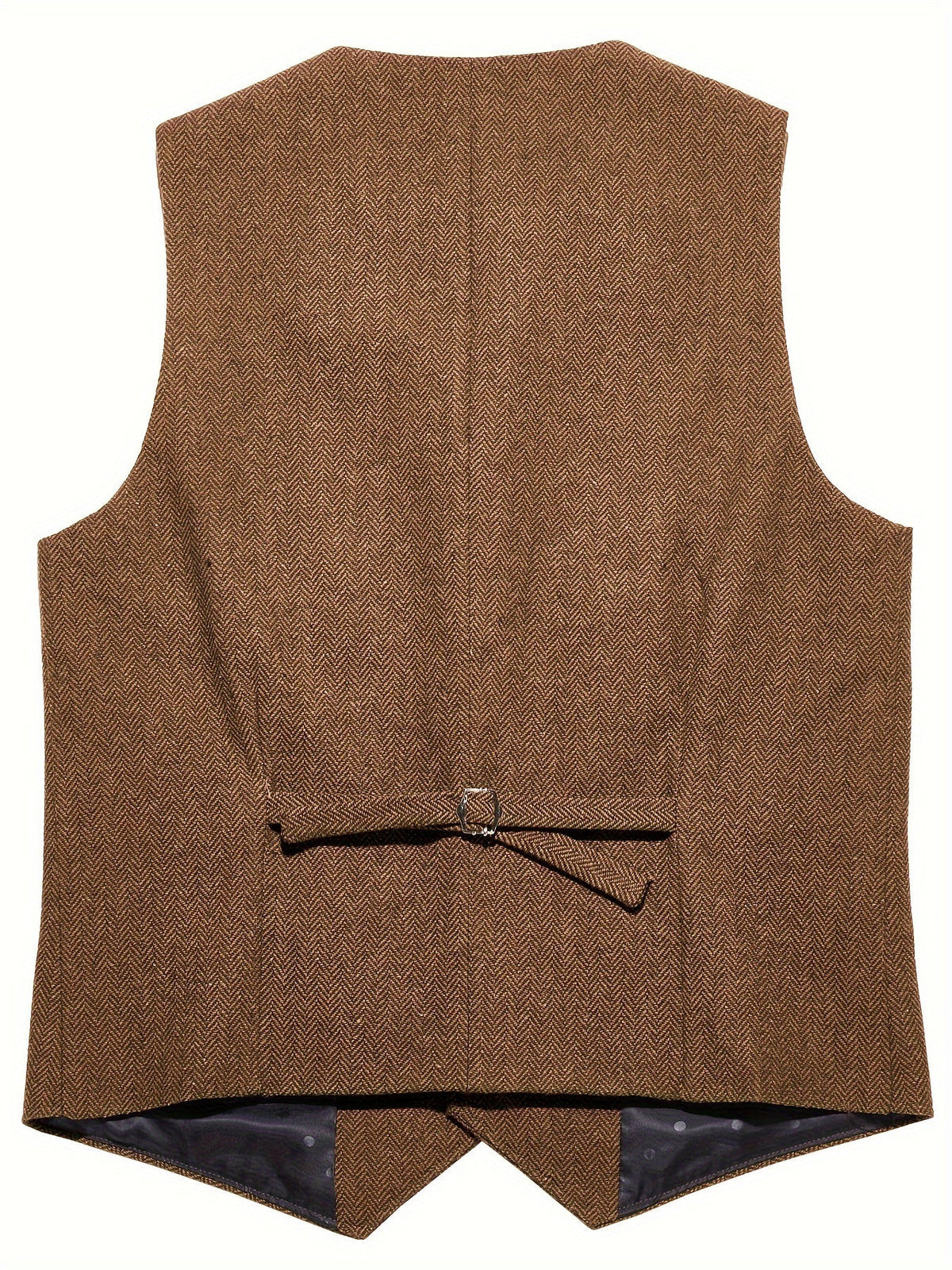 Kessoro Men's Refined Herringbone Tailored Waistcoat in black, coffee brown, royal blue, green and light brown - men's apparel, view 31 of 35