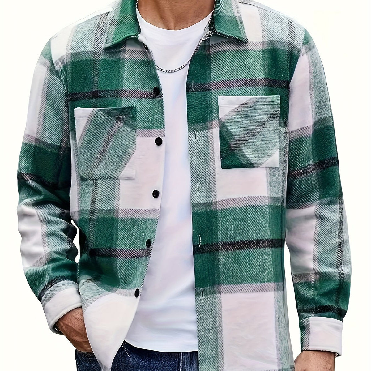 Kessoro men's rugged heavyweight check overshirt in warm autumnal check colourways