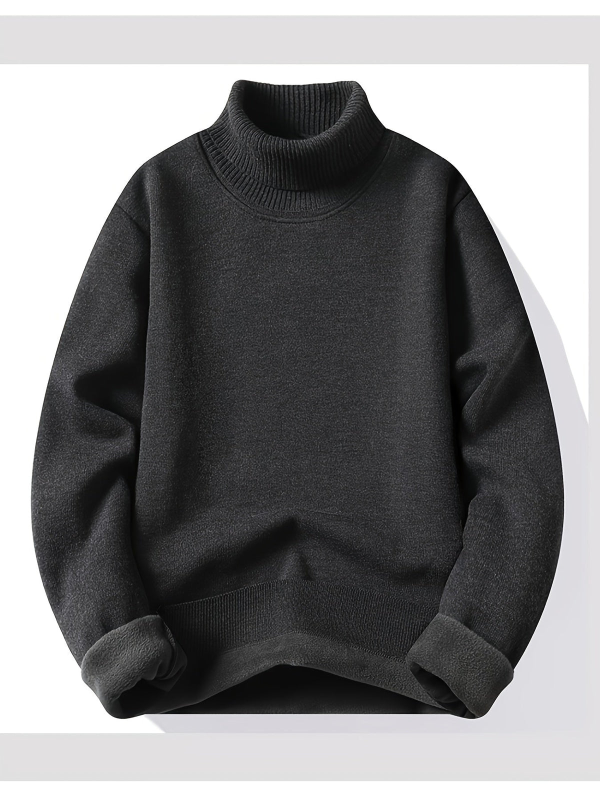 Kessoro men's cozy ribbed roll-neck sweater with a lined interior in muted winter colourways
