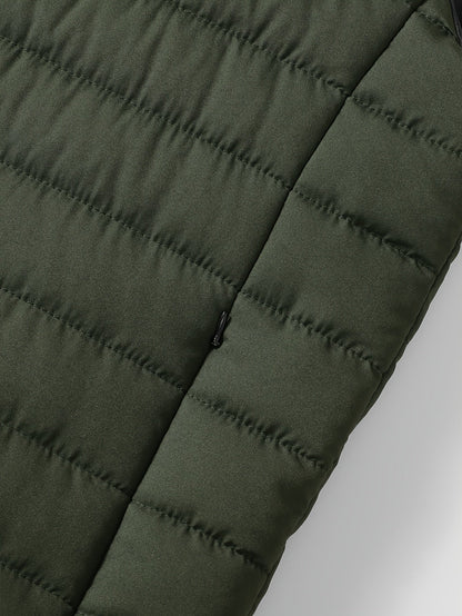Kessoro Men's Quilted Stand-Collar Puffer Vest in military green and royal blue - men's apparel, view 9 of 19