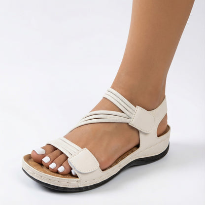 Kessoro women's adjustable strap orthopedic sandals in blue, black, white, pink and beige, for women