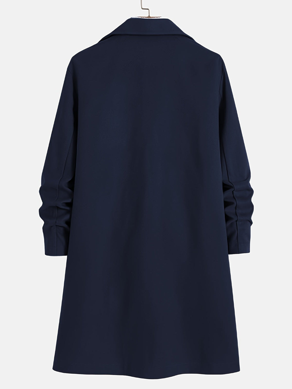 Kessoro men's tailored longline overcoat in brown or navy, view 11 of 13