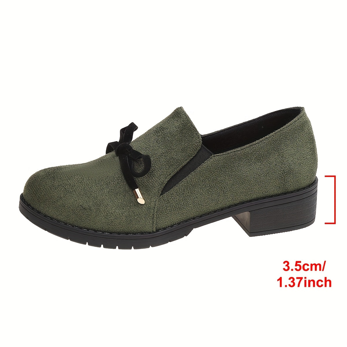 Women's bow-detail low-heel slip-on loafers in a green and black colour family (view 3)