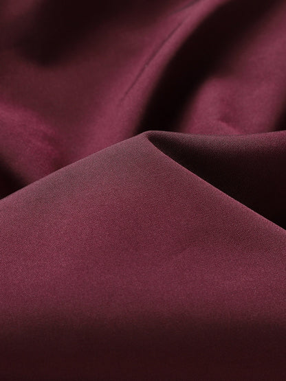 Men's classic zip-front everyday bomber jacket in black and burgundy, side view 2