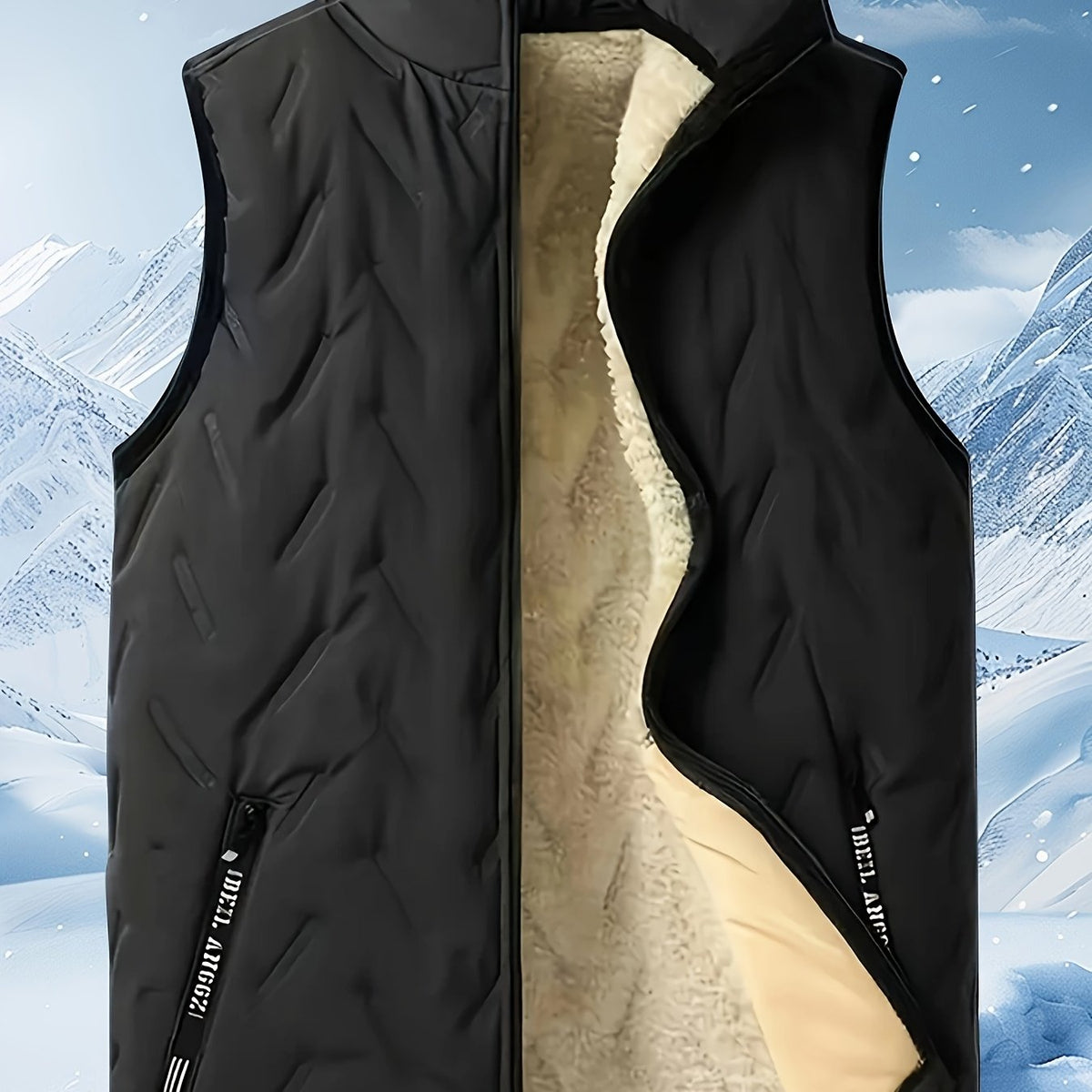 Kessoro Men's Fleece-Lined Stand Collar Vest in black - men's apparel, view 1 of 9
