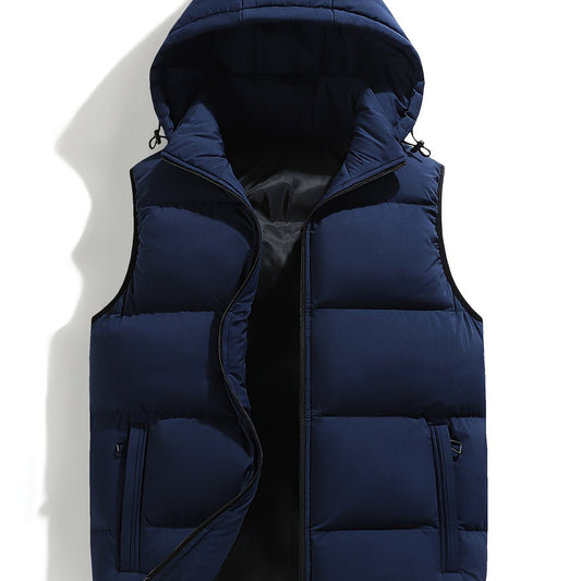 Kessoro Men's Insulated Hooded Puffer Vest in dark blue - men's apparel, view 1 of 6