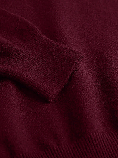 Kessoro women's high-neck turtleneck top in navy, black or burgundy, view 16 of 18