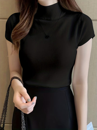 Kessoro women's short-sleeve mock-neck top in one of five colourways, view 3 of 29