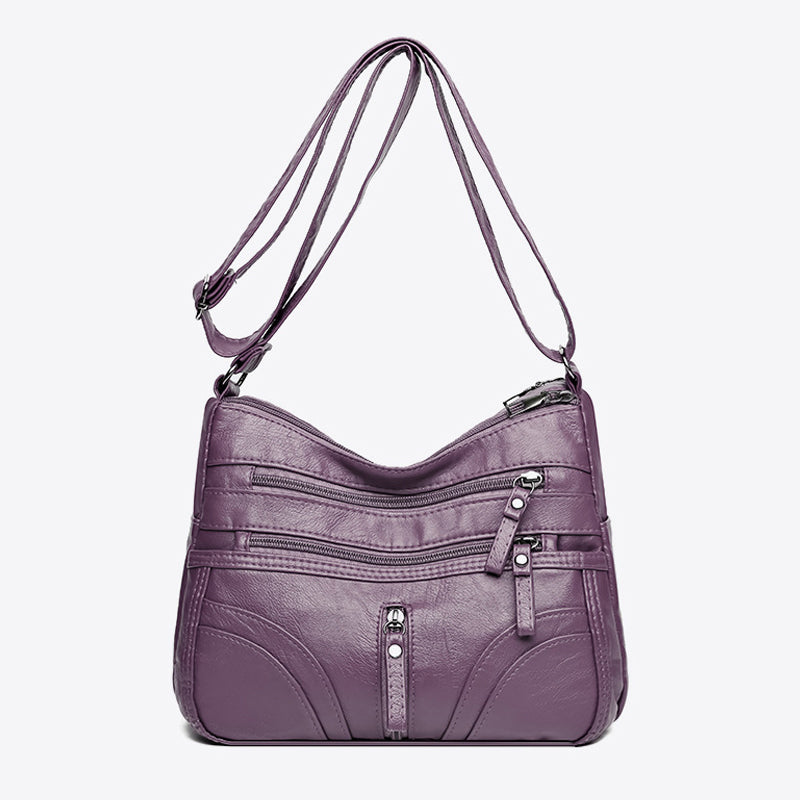 Kessoro women's vintage relaxed slouch shoulder bag in red, brown, black, gray, purple and blue