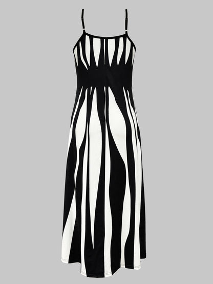 Kessoro women's flowing V-neck adjustable-strap maxi dress in black, green, rose red and blue