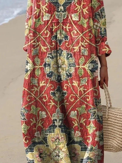 Kessoro women's delicate vintage floral flowy dress in multicolor