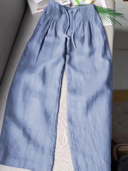 Kessoro women's wide leg lace detail palazzo pants in navy, khaki, black and more