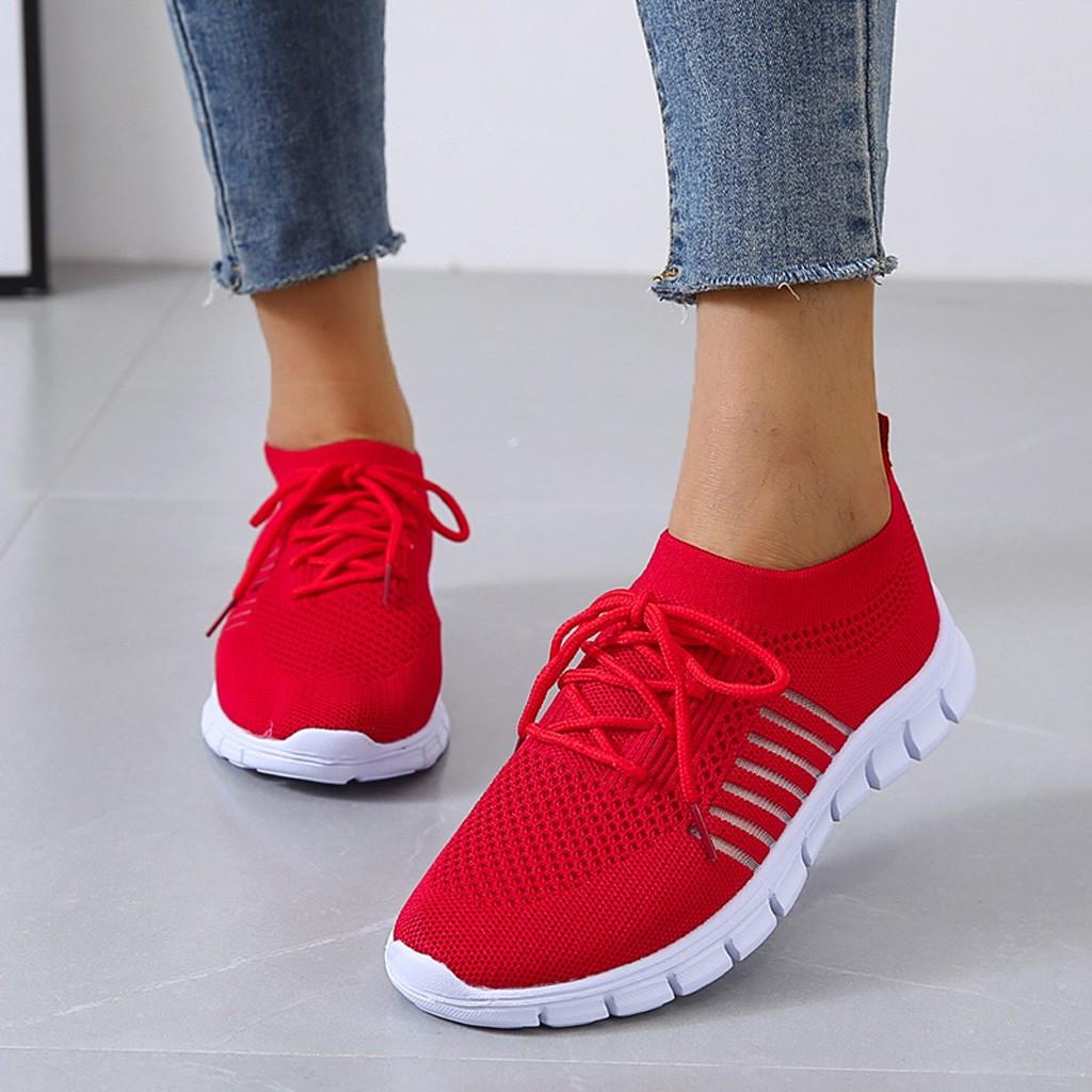 Kessoro Women's Lightweight Cushioned Everyday Sneakers in turquoise, pink, red and other colourways — side view
