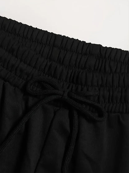 Kessoro unisex relaxed tapered drawstring joggers in black or grey with side pockets